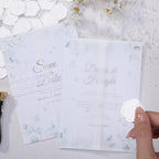 UNIQOOO 30 Pack Pre-Folded Vellum Jackets for 5x7 Invitations, Elegant Blank DIY Vellum Paper, 115GSM Semi-Transparent Cover Jacket for Wedding Envelopes