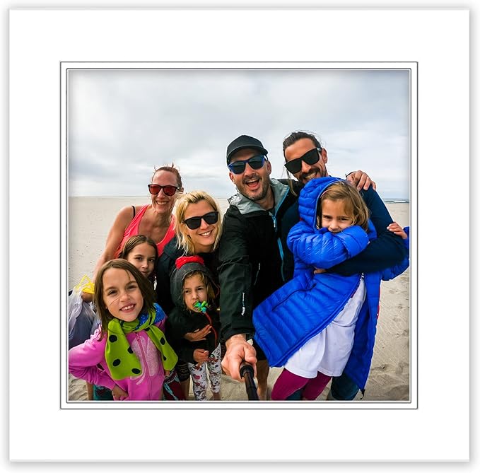 20x20 Mat for 12x12 Photo - Precut White on White Double Mat Picture Matboard for Frames Measuring 20 x 20 Inches - Bevel Cut Matte to Display Art Measuring 12 x 12 Inches - Acid Free ONE MAT