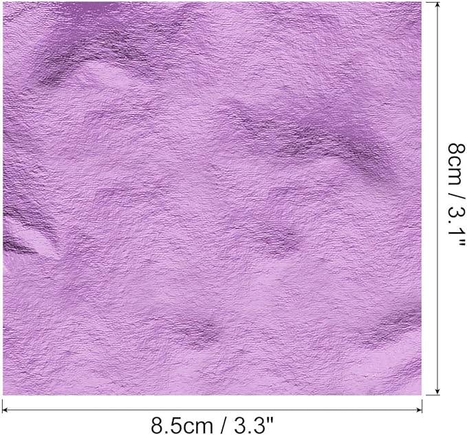 MECCANIXITY Gold Leaf Foil Sheet, Pink Purple Leaf Papers, 3.3 Inch x 3.1 Inch for Art Decoration, Sculptures, Painting, Pack of 150 Pcs