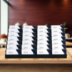 Acrylic Business Card Holder for Desk Multiple Business Card Holders 28 Slot 7 Tier Large Business Card Organizer Business Card Display Rack Black Plastic Business Card Stand for Home Office