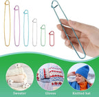 12 PCS Knitting Stitch Holder 6 Size Aluminum Yarn Stitch Holders Stitch Markers for Crocheting Practical Knitting Crochet Tools for Knitting Notions or Crochet