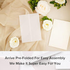 Puremigo 220 Pack Luxury Pre-Folded Vellum Jackets for 5x7 Invitations - Transparent Wedding Invitations Wraps - 115GSM Paper