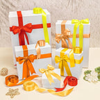 1-1/2 Inch Orange Satin Ribbons for Crafts, 6 Rolls Single-Faced Orange Assorted Ribbons for Gift Wrapping Flower Bouquet Wedding Invitations Bridal Shower Hair Bows Garland Party Decor