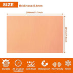 2PCS Copper Sheet, 8” x 12”, 24 Gauge(0.02inch Thick), Double-Sided Attached Film Copper Plates for Jewelry, Handmade Pure Copper Artworks, Repairs, Enameling, Electrical, No Scratches