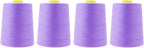Mandala Crafts 4 Pack of Serger Threads Cones Spools - 20S/2 24000 Yards Polyester Lilac Threads for Sergers Machine and Overlock Quilting Sewing Machine