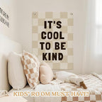 Kids Room Decor Linen Canvas Banner, It's Cool to Be Kind,Baby Nursery Decor Wall Hanging Flag for Bedroom Playroom Classroom Kids Rroom 18x25 Inch