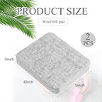 Amylove 2 Pcs Needle Felting Pad Needled Felting Mat Wool Supplies Thick Firm Base Woolen Block for Beginners Crochet Knitting Projects Kit Tool, Gray (5 x 6 x 1 Inch)