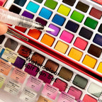 Mont Marte Watercolor Set Full Pan Signature 73pcs, Including 50 Bright and 22 Metallic Colors with Translucent Finish, Ideal for Artists, Hobbyists and Adults