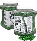Blended Waxes, Inc. Bottle Sealing Wax, Pastille Wax Seal Beads For Wine, Beer, and Liquor Bottle Sealing, Seals Between 25-30 Bottles, 1 lb, Green Metallic