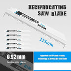 5 Pack 9 inch Reciprocating Saw Blades Set,14 TPI High Carbon Saw Blades, Metal Saw Blades with Organizer Case (5, 14TPI/225mm)