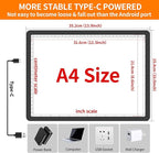 Elice Magnetic A4 Light Board for Diamond Painting, Ultra-Thin Tracing LED Light Box with Side Buttons, Super Bright Diamond Art Light Pad, Light Table for Drawing, Sketching, Weeding Vinyl - Black