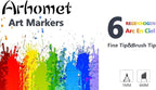 6pcs Multicolor Alcohol Markers Under 5 dallors, Dual Tips Art Markers Drawing Sketched Double Tipped for Kids Beginners Adults