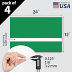 Trotec TroLase | 12"x24"x1/8", 4 Pcs | Bright Green/White | 2 Ply | Modified Acrylic | Laser Engraving Double Color Plastic Sheet | Engraving Blanks for Laser, Saw, Guillotine | Made in USA