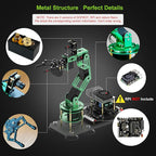 Yahboom Robot Arm Kit 6DOF for Raspberry Pi 5 AI Programmable Electronic DIY Robot Hand Building with Camera for Adults ROS Open Source (RPI-DOFBOT-Pi 5-8GB)