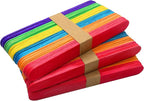 WISYOK 120 Pcs 6” Colored Jumbo Wooden Craft Sticks - Rainbow Wooden Popsicle Sticks for Creative Designs or Kids Education, Home Art Projects