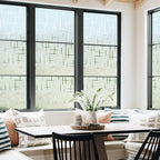 DOWELL Window Privacy Film Frosted Glass Window Film, Sun Blocking Non-Adhesive Glass Cling, Decorative Door Sticker, Self Static-Cling Tint Covering for Home Office, Cross Pattern 35.4" x 78.7"