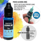 Pixiss Red Alcohol Ink Set - 5 Shades of Highly Saturated Alcohol Ink for Epoxy Resin Supplies, Yupo Paper, Tumblers, Coasters - Resin Colorant for Epoxy Resin and Resin Art Supplies