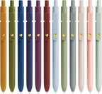 Gel Pens, 12 Pcs 0.5mm Fine Point Smooth Writing Pens Cute Pens, High-End Series Black Ink Pens for Journaling Note Taking, School Office Supplies for Women Men (12 Pcs Gold Mixed colors)