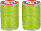 uxcell Round Leather Sewing Waxed Thread, 55m / 60 Yards Polyester Wax String, 0.80mm Wax Stitching Cord for Leather Crafts, Bookbinding, Bracelets Braided, Bright Green, 2pcs