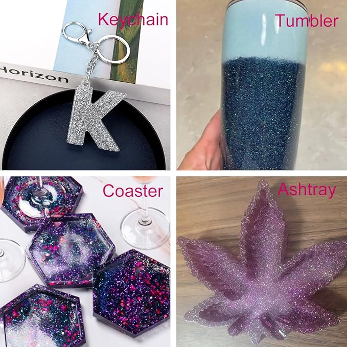 High Capacity 260g Metalic Glitter Shaker Bottle Package - Silver Fine Glitter for Tumbler, Jewelry Making, Epoxy Resin DIY Craft, Face Body Nail Art