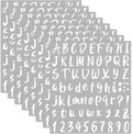 Outus 576 Pieces 8 Sheets Letters Stickers Self Adhesive Vinyl Letter Alphabet Number Stickers Mailbox Numbers Sticker, Decals for Classroom Decor, Sign, Door(White,1 Inch)