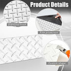 1pcs Diamond Plate Sheet Metal Heavy Duty Tread Aluminum Sheet Diamond Tread Plate for Wall Covering, Cargo Trailer, RV and More (4'' X 12'' X 0.08'',Silver)