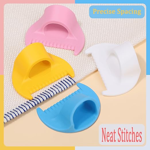 1 PCS 4mm Edge Lock Seam Guide, Mini Sewing Finger Ruler for Hand Sewing, DIY Sewing Kit Tool, Sewing Needle Gauge Measuring Guide, Yellow