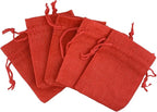 Palmhomee Pack of 25 Burlap Gift Bags with Drawstring Linen Jewelry Pouches Wedding Hessian Jute Bags for Birthday and Treat Pouches Party Wedding Favors Gift (2.8x3.6 Inch, Red)