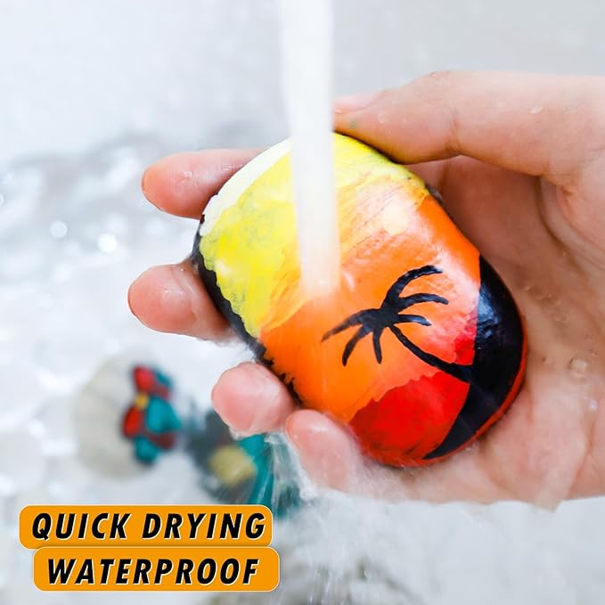 Orange Paint Pens Paint Markers - 12 Pack Permanent Quick Dry Waterproof Marker Pens for Rocks Wood Fabric Plastic Canvas Glass Mugs Metal Tire Stone