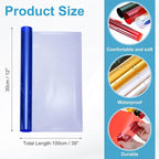 MECCANIXITY Iridescent Window Film,12" x 39" Iridescent Holographic PVC Fabric Dichroic Film Clear Vinyl Paper Roll for DIY Craft Gift Wrapping Bag Decoration,Blue