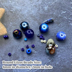 Assorted Glass Resin Beads Multi Size Colors Smooth Cracked Gravel Millet Spacer Beads for Bracelets Necklace Earring DIY Jewelry Making Craft (Deep Blue Series)