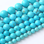 10MM Natural Turquoise Gemstone Beads Blue Stone Round Loose Beads for Jewelry Making Bracelet 72pcs 2 Strands 32"