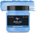 Rolio Premium Mica Powder - Blue Dragonfly (50G / 1.76oz) - 1 Jar of Blue Pigment Powder for Epoxy Resin, Dye, Soap Making, Nail Polish, Paint, Candle Making, Bath Bombs, Slime