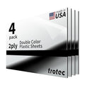 Trotec | Metallic Looking Acrylic Sheet | 12"x20"x1/16, 4 Pcs | Bright Chrome/Black | Metallic Finish - Scratch Resistant for Laser Engraving & Cutting,Printing,Glowforge,Name Plate | USA Made