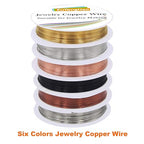 EuTengHao 6 Colors Jewelry Copper Wire Jewelry Beading Wire for Bracelet Necklaces Craft Jewelry Making Supplies (66 Yards,24 Gauge)