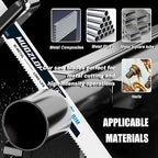 25 Pack 12 inch Reciprocating Saw Blades Set,14/18 TPI High Carbon Saw Blades, Metal Saw Blades with Organizer Case (25, 14/18TPI/300mm)