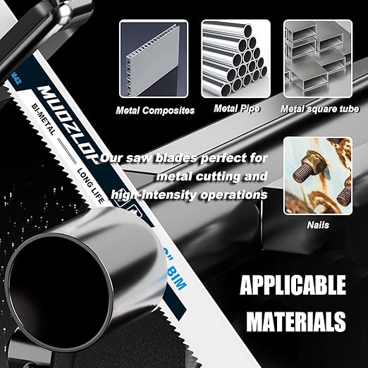 25 Pack 12 inch Reciprocating Saw Blades Set,14/18 TPI High Carbon Saw Blades, Metal Saw Blades with Organizer Case (25, 14/18TPI/300mm)