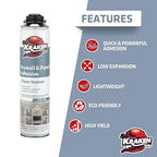 KRAKEN BOND Drywall & Panel Adhesive Foam - (2x24oz) Heavy-Duty, Fast-Curing Construction Adhesive for Concrete, Wood, and Heat Insulation Applications - Gun&Gun Cleaner Set