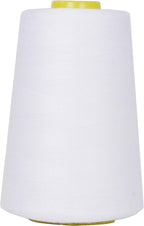 Mandala Crafts 4 Pack of Serger Threads Cones Spools - 20S/2 24000 Yards Polyester White Threads for Sergers Machine and Overlock Quilting Sewing Machine