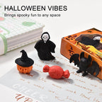 HILAZA 3D Halloween Erasers for Kids, 16Pcs Cute Pumpkin Ghost Bat Erasers Bulk for Goody Bag Filler Gifts Halloween Party Favors