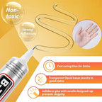 B7000 Clear Adhesive with Precision Tips, 5 PCS B-7000 Jewelry Bead Glue for Diamond Rhinestone Applicator Tools Set - Strength Adhesive for Nail Art DIY Crafts Clothes Shoes Bags