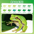 Guangna 12 Green Dual Tip Acrylic Paint Markers, Brush Tip & Chisel Tip Acrylic Paint Pens for Rock, Wood, Glass, Paper, Coloring Book, Ceramic, Canvas, Water-Based Ink