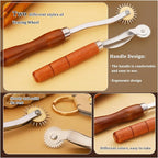 Nitlak 2 PCS Tracing Wheel,Tracing Wheel Sewing Tool,Wooden Handle Stainless Steel Pounce Wheel,Tracing Wheel for Sewing Patterns, Tracing Wheel Tool for Leathercraft, Professional Marking Spacer