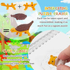 130Pcs Animal Erasers Kids Desk Pets Pencil Erasers 3D Puzzle Bulk Mini Animal Food Eraser Toys Fun Cute Eraser for Classroom Rewards, Game Prizes, Treasure Box, Easter Egg Fillers