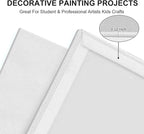 Canvas Panels 8x10 Inch 60-Pack, 10 oz Primed 100% Cotton White Blank Small Canvases for Painting, Flat Canvas Board for Oil Acrylics Watercolor & Tempera Paints