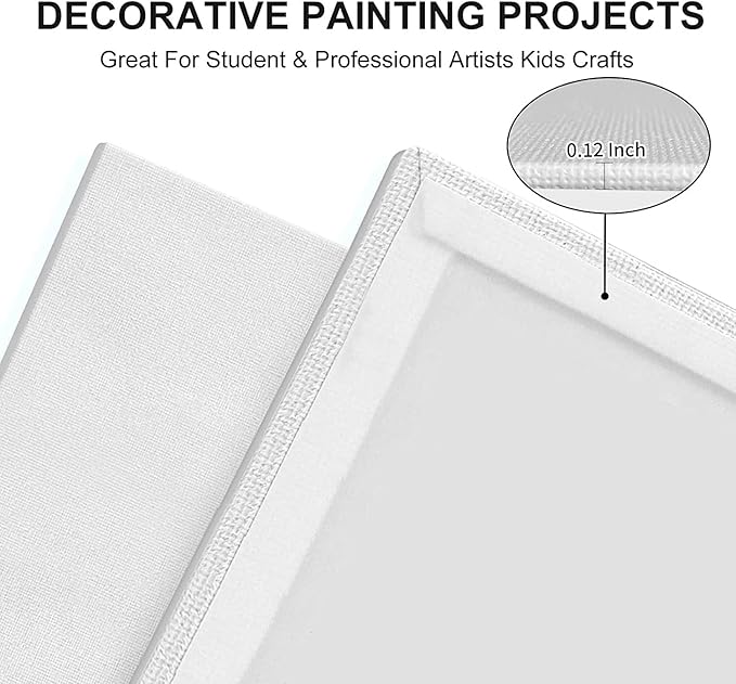 Artkey Canvas Boards 5x7 Inch 24-Pack, 10 oz Primed 100% Cotton White Blank Canvases for Painting, Art Paint Canvas Panels for Acrylic Oil Watercolor Tempera Paints