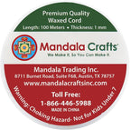Mandala Crafts 1mm 109 Yards Natural Cotton Waxed Cord for Jewelry Making Bracelet Cord Waxed String - Beading String Thread Jewelry Cords for Necklaces String