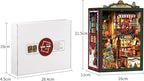 Book Nook Kit - DIY Miniature Dolls House Kit with Furniture and LED Light, 3D Puzzle Wooden Art Bookends, Model Kits for for Adults and Teens (Christmas Shop)