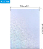 PATIKIL 11.7x8.3" Holographic Sticker Paper, 10Sheets A4 Polypropylene Self-adhesive Transparent Waterproof Laminate Overlay Film for Photo Cards Scrapbook Decorations, Little Snowflake