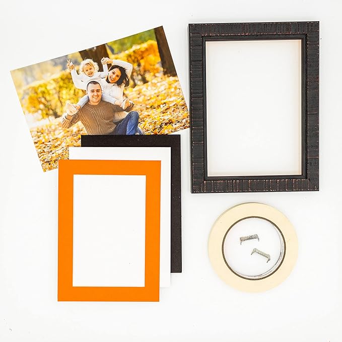 6x8 Mat for 8x10 Frame - Precut Mat Board Acid-Free Show Kit with Backing Board, and Clear Bags Orange 6x8 Photo Matte Made to Fit a 8x10 Picture Frame Matboard for Framing, Pack of 100 Mats
